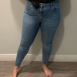 Top shop stretchy blue jeans - size 11